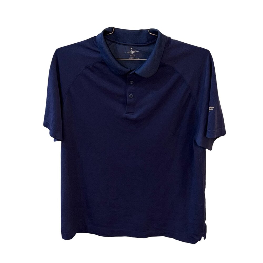 Fabletics Navy Performance‎ Polo Golf Shirt Preppy XL